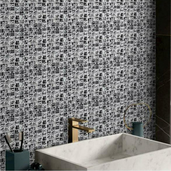 Lisslune | Mosaic Tile Wallpaper PVC Waterproof Peel and Stick Wall Tile with Square Shape
