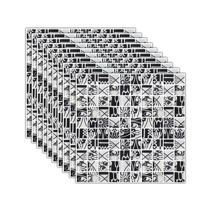 Lisslune | Mosaic Tile Wallpaper PVC Waterproof Peel and Stick Wall Tile with Square Shape
