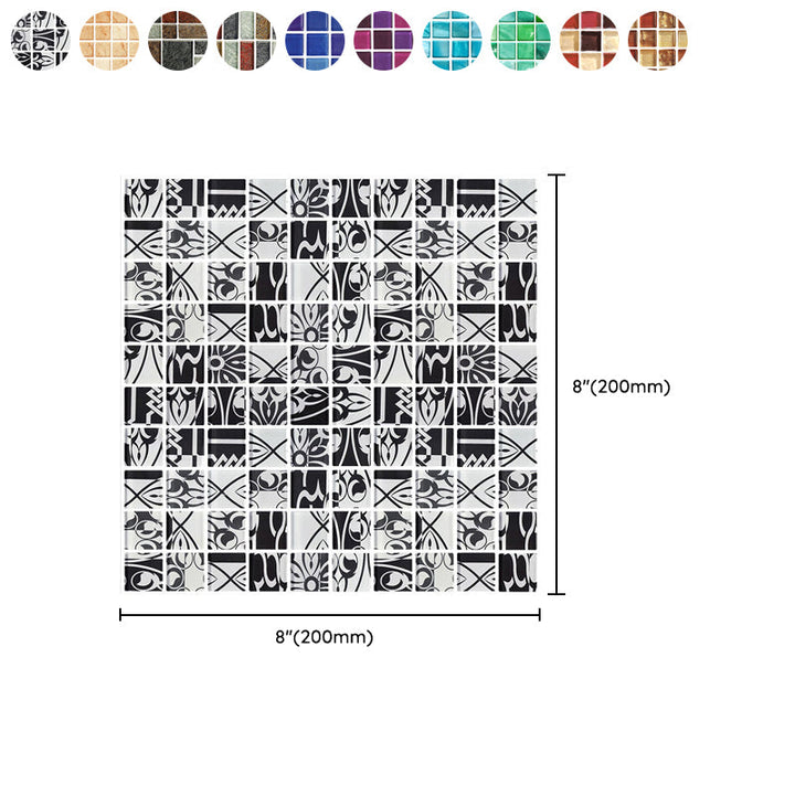 Lisslune | Mosaic Tile Wallpaper PVC Waterproof Peel and Stick Wall Tile with Square Shape