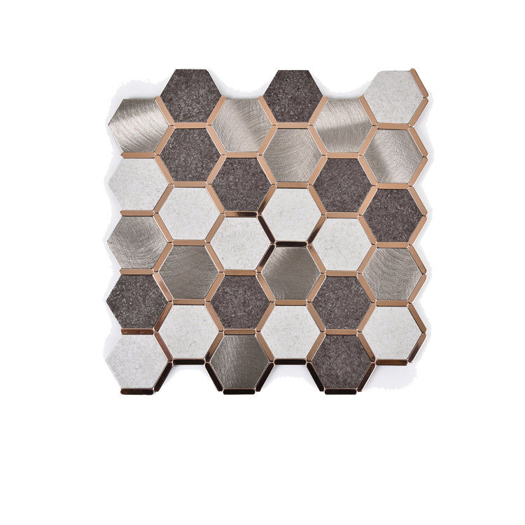 Lisslune | Mosaic Tile Wallpaper Hexagonal Shape Peel and Stick Backsplash