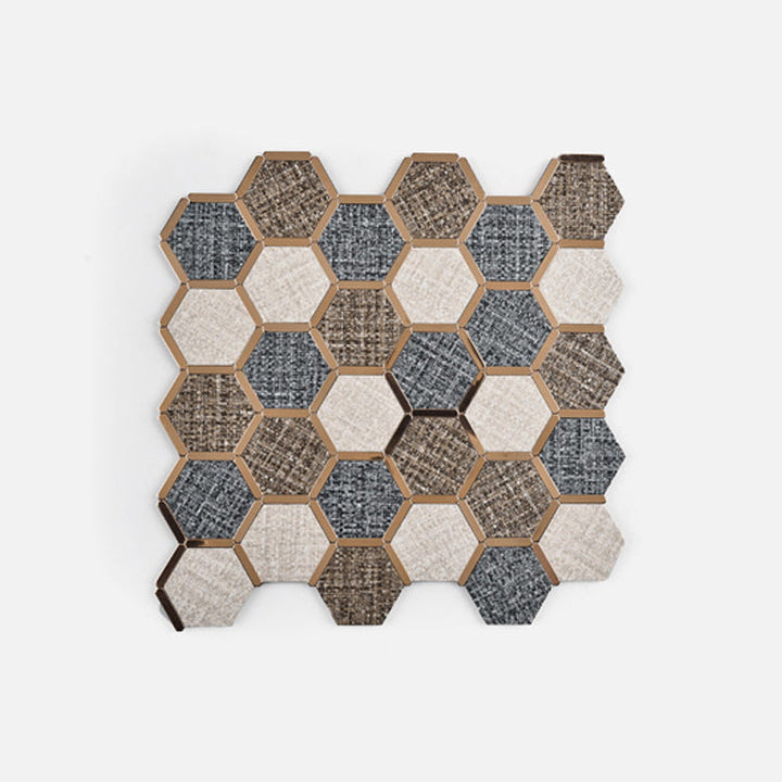 Lisslune | Mosaic Tile Wallpaper Hexagonal Shape Peel and Stick Backsplash