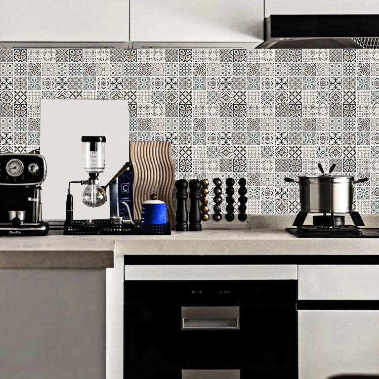 Lisslune | Mosaic tile wallpaper plastic stain-resistant peel and stick mosaic tiles