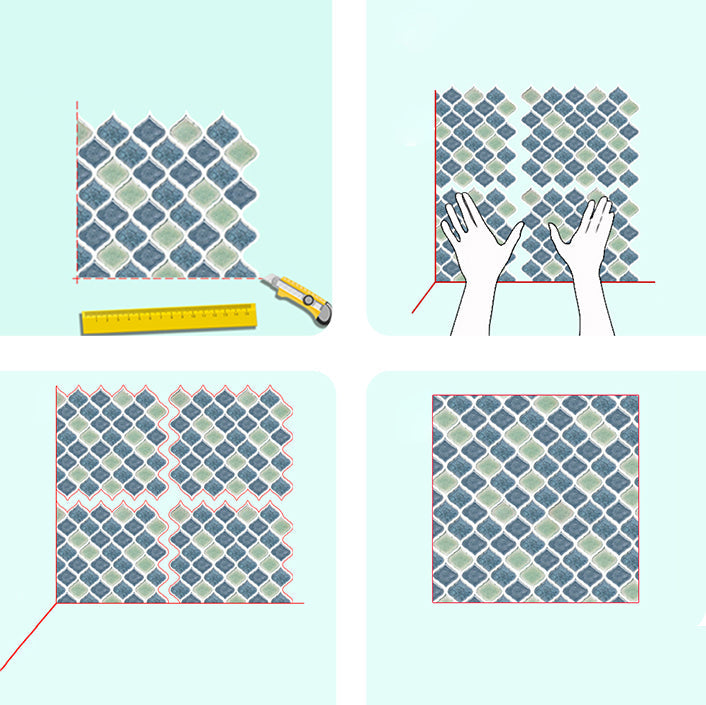 Lisslune | Plastic Peel & Stick Mosaic Tiles Waterproof Mosaic Tiles Wallpaper