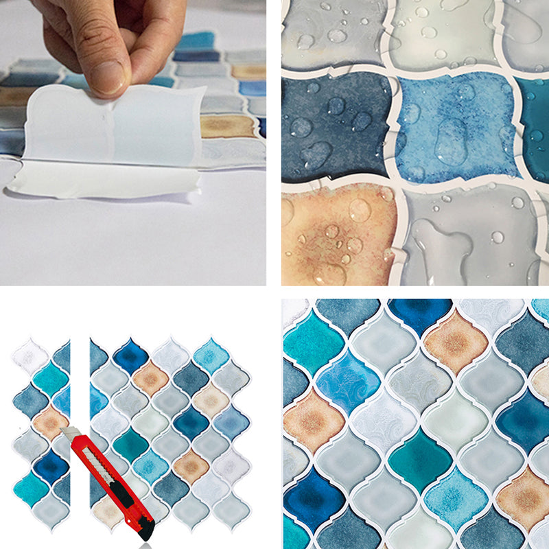 Lisslune | Plastic Peel & Stick Mosaic Tiles Waterproof Mosaic Tiles Wallpaper