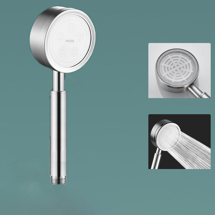 Lisslune | Modern Shower Head Stainless Steel Round Metal Handheld Shower Head