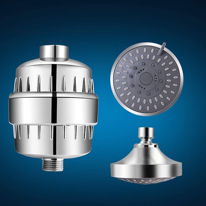 Lisslune | 5 Sprays Shower Head Wall Mounted Silver Round Fixed Shower Head