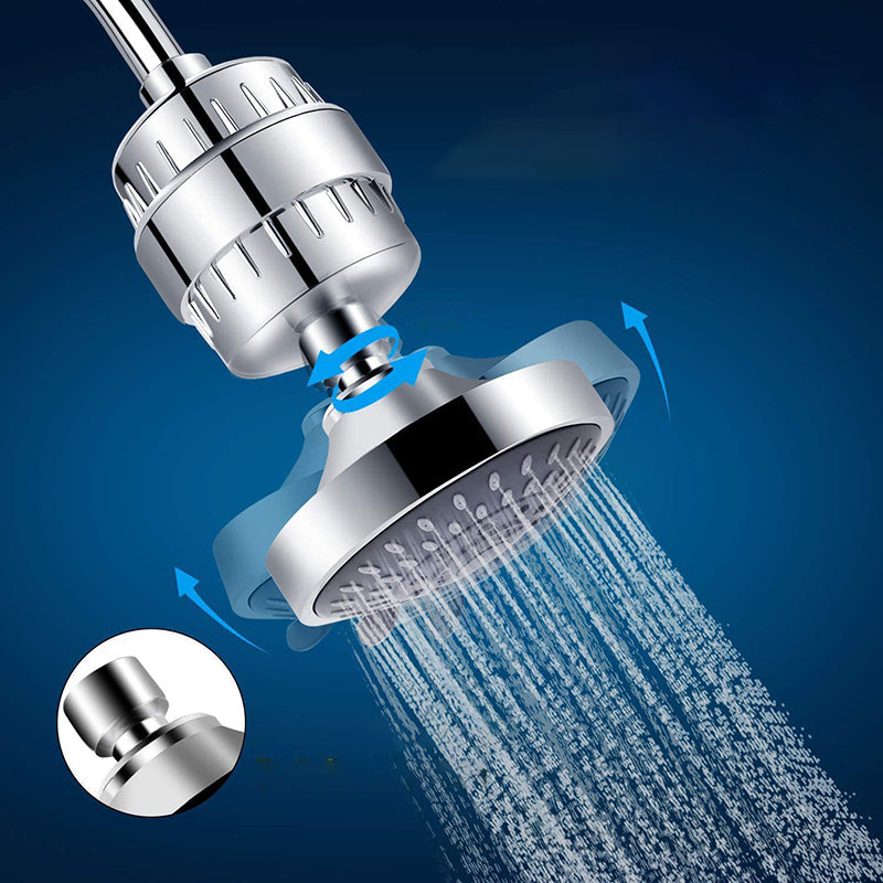 Lisslune | 5 Sprays Showerhead Wall Mount Silver Round Fixed Showerhead