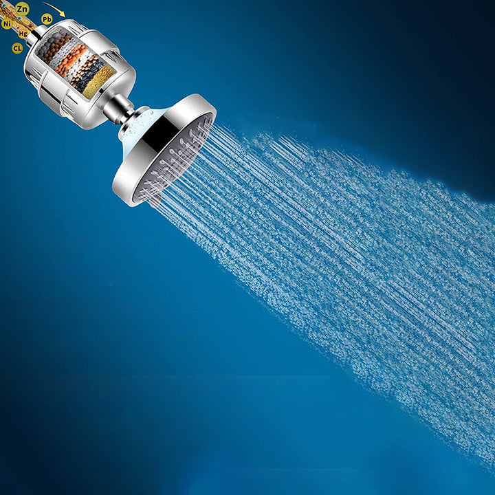 Lisslune | 5 Sprays Shower Head Wall Mounted Silver Round Fixed Shower Head