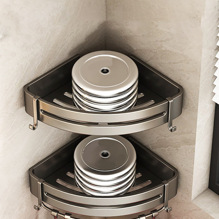 Lisslune | Contemporary Bathroom Accessory Set 3-piece Bath Shelf with Hooks
