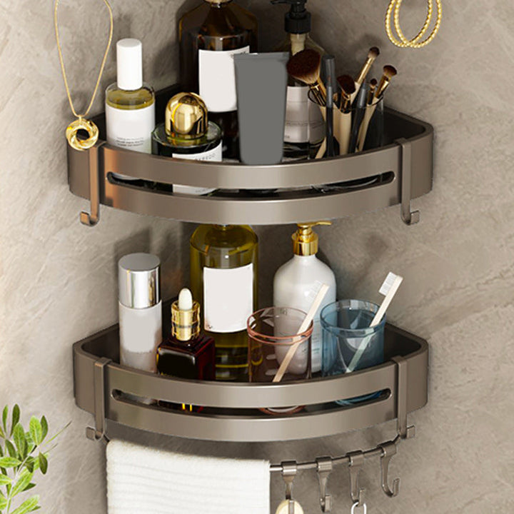 Lisslune | Contemporary Bathroom Accessory Set 3-piece Bath Shelf with Hooks
