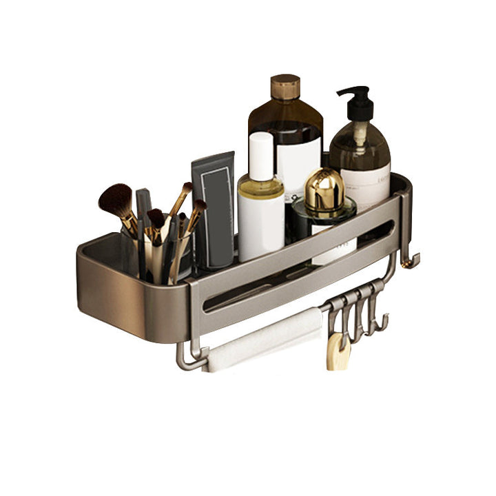 Lisslune | Contemporary Bathroom Accessory Set 3-piece Bath Shelf with Hooks