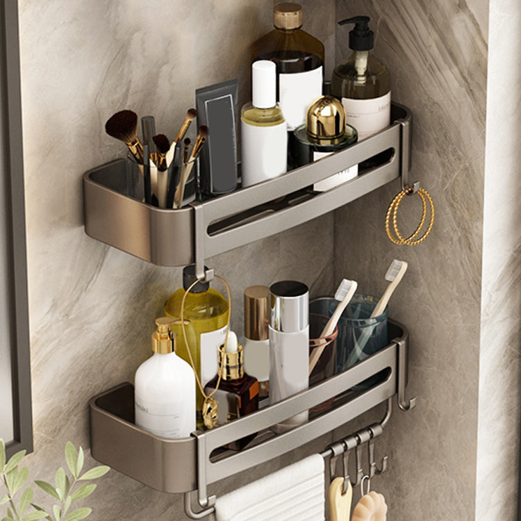 Lisslune | Contemporary Bathroom Accessory Set 3-piece Bath Shelf with Hooks