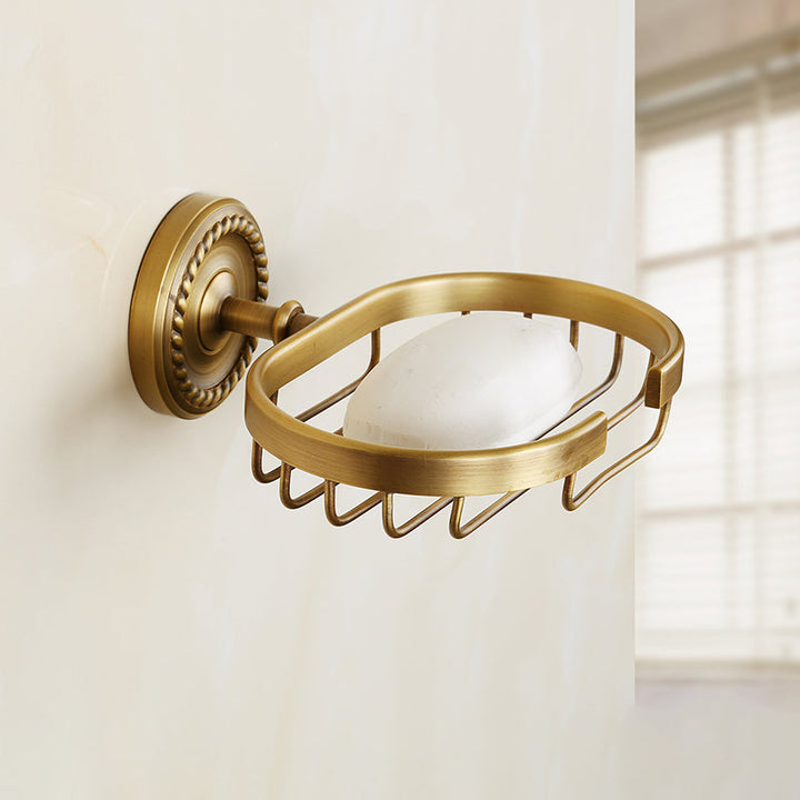 Lisslune | Brass Traditional Bathroom Accessory Set Vintage Bronze Bath Shelf/Towel Holder/Bathrobe Hook