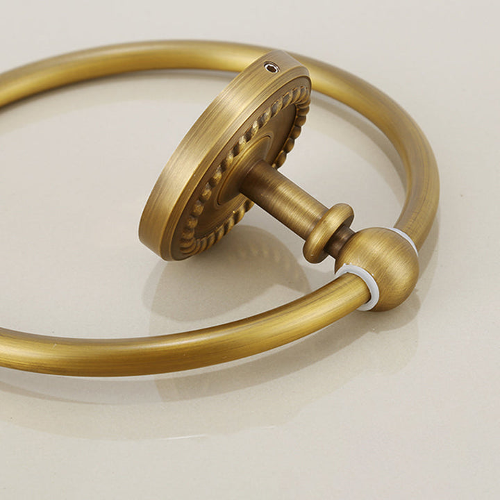 Lisslune | Brass Traditional Bathroom Accessory Set Vintage Bronze Bath Shelf/Towel Holder/Bathrobe Hook