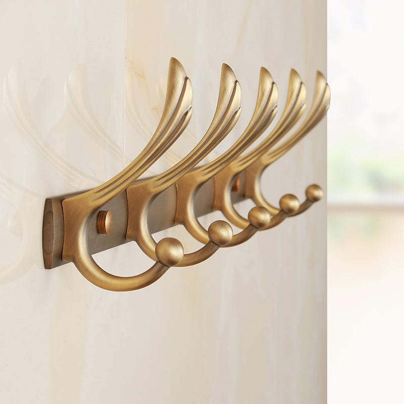 Lisslune | Brass Traditional Bathroom Accessory Set Vintage Bronze Bath Shelf/Towel Holder/Bathrobe Hook
