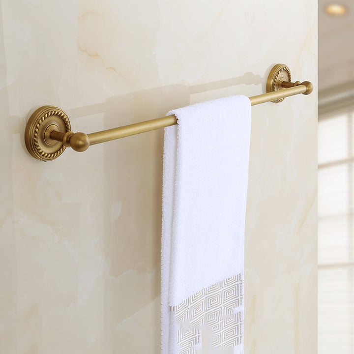 Lisslune | Brass Traditional Bathroom Accessory Set Vintage Bronze Bath Shelf/Towel Holder/Bathrobe Hook