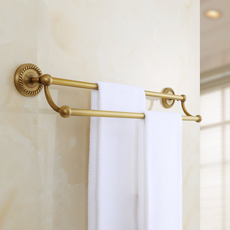 Lisslune | Brass Traditional Bathroom Accessory Set Vintage Bronze Bath Shelf/Towel Holder/Bathrobe Hook