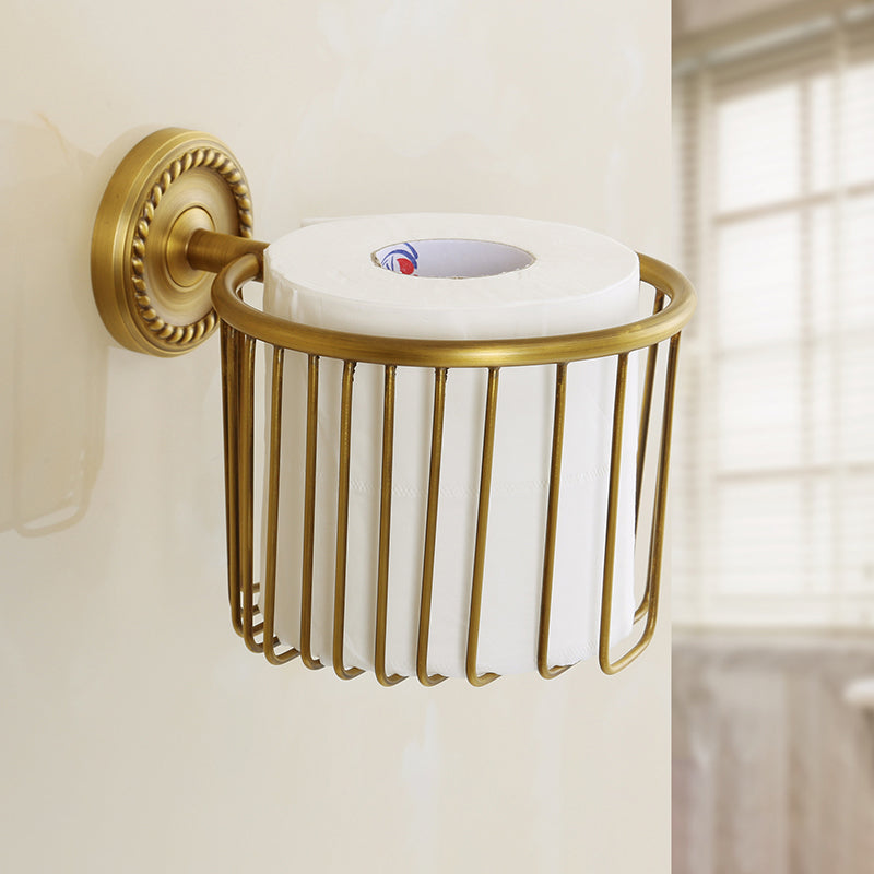 Lisslune | Brass Traditional Bathroom Accessory Set Vintage Bronze Bath Shelf/Towel Holder/Bathrobe Hook