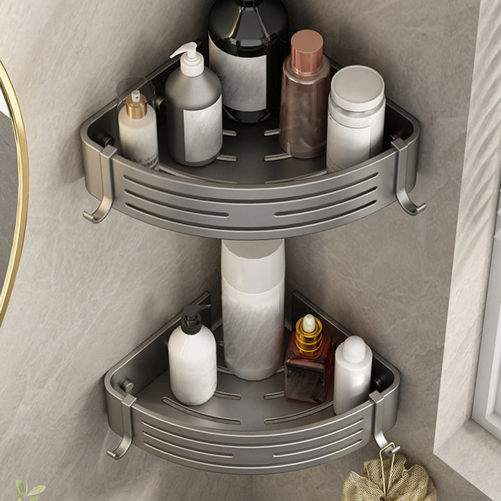 Lisslune | 3-piece bathroom accessory set Contemporary aluminum bathroom shelf