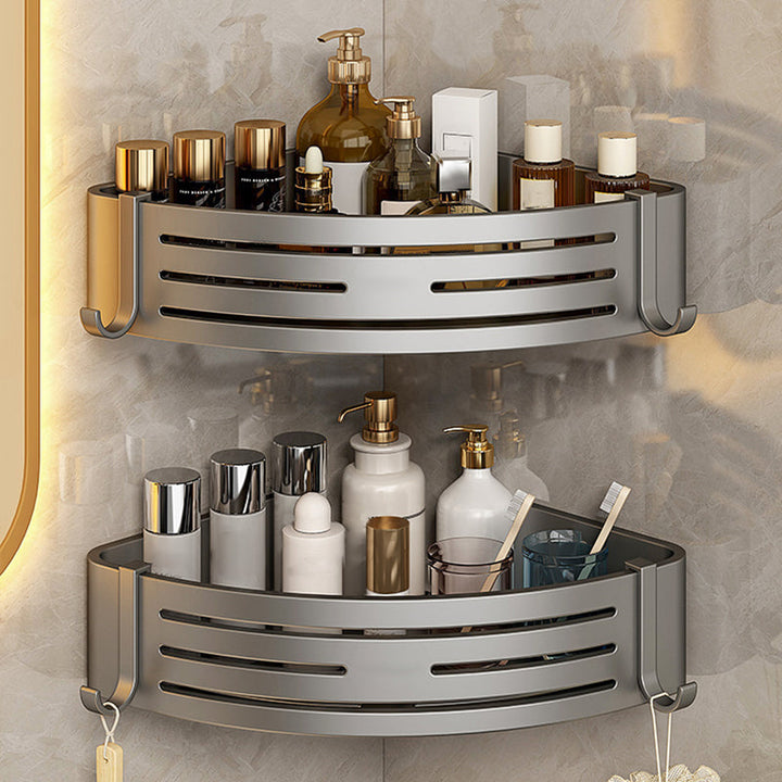 Lisslune | 3-piece bathroom accessory set Contemporary aluminum bathroom shelf