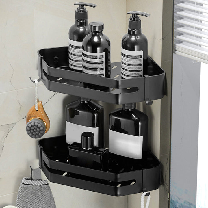 Lisslune | Modern 2/3-piece Bathroom Set Stainless Steel Triangle Bath Shelf made of Aluminum
