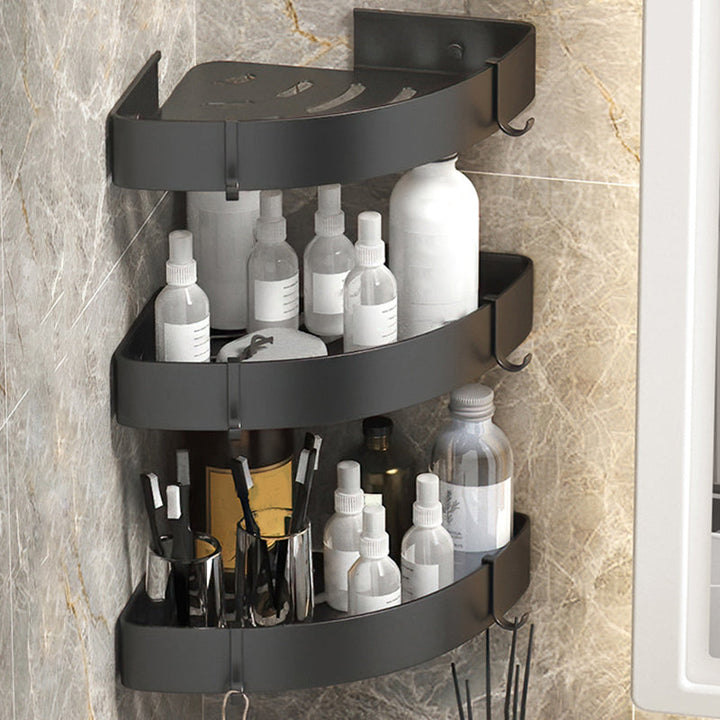 Lisslune | Modern 2/3-piece Bathroom Set Stainless Steel Triangle Bath Shelf made of Aluminum