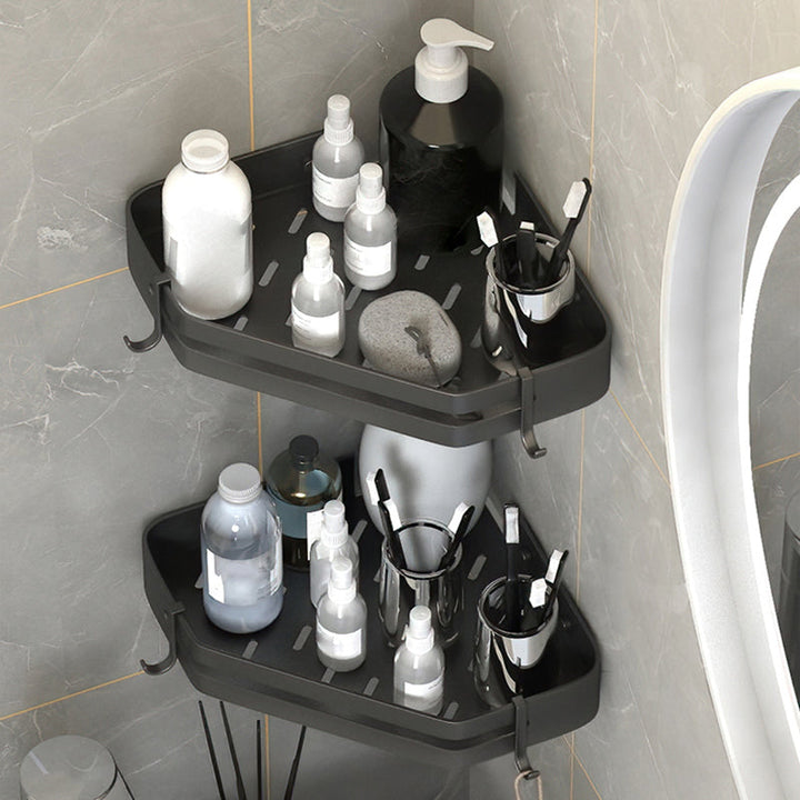 Lisslune | Modern 2/3-piece Bathroom Set Stainless Steel Triangle Bath Shelf made of Aluminum