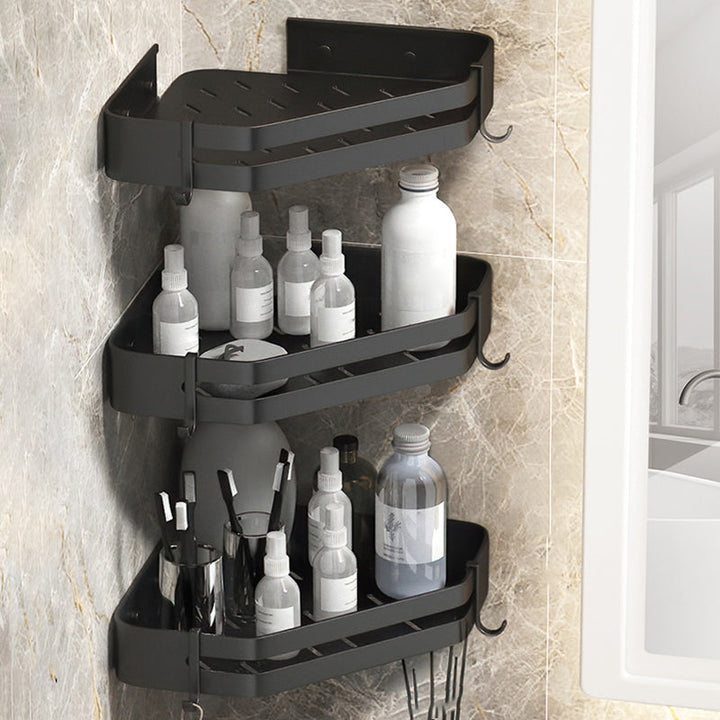 Lisslune | Modern 2/3-piece Bathroom Set Stainless Steel Triangle Bath Shelf made of Aluminum