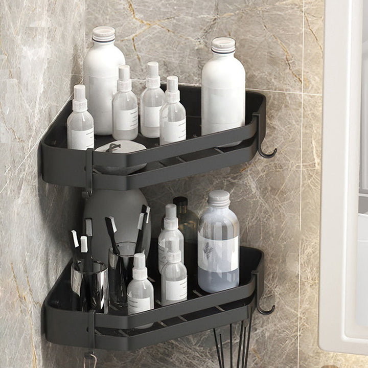 Lisslune | Modern 2/3-piece Bathroom Set Stainless Steel Triangle Bath Shelf made of Aluminum