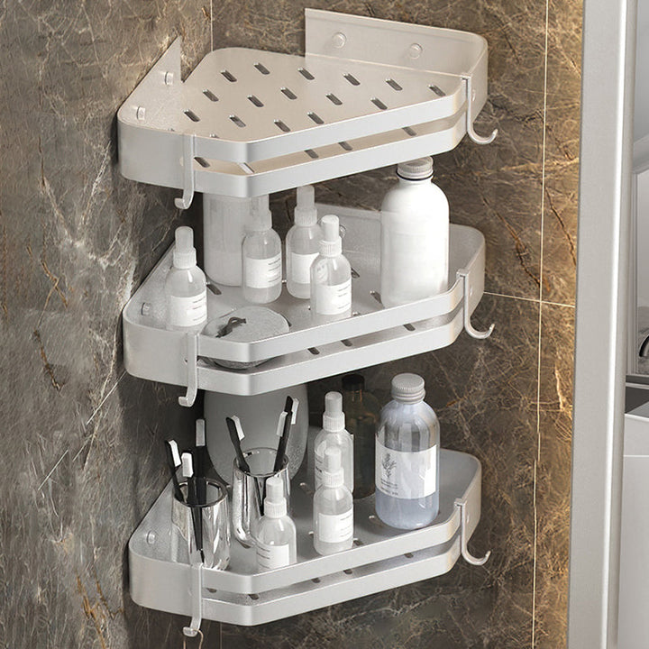 Lisslune | Modern 2/3-piece Bathroom Set Stainless Steel Triangle Bath Shelf made of Aluminum
