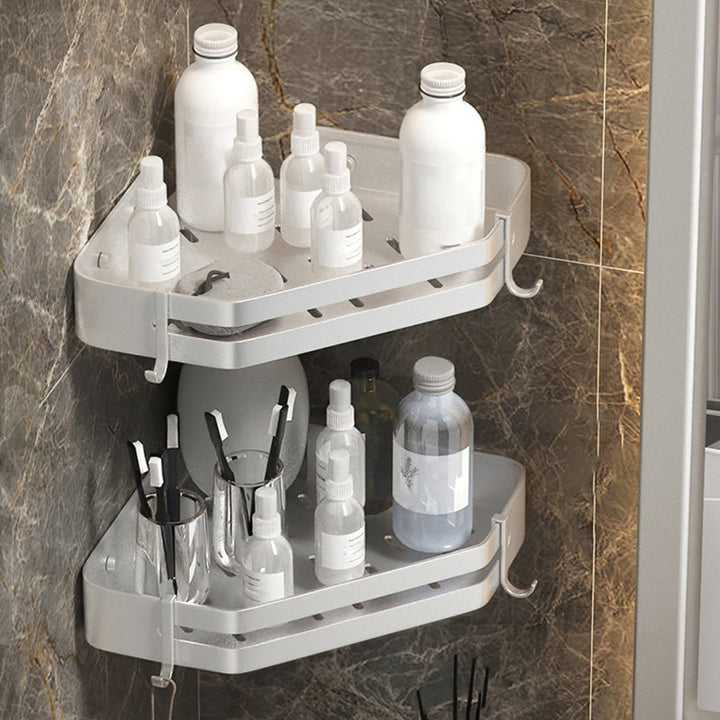 Lisslune | Modern 2/3-piece Bathroom Set Stainless Steel Triangle Bath Shelf made of Aluminum