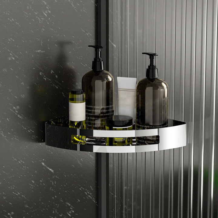 Lisslune | Polished Chrome Modern Bathroom Accessories Set Stainless Steel Triangular Shower Shelf