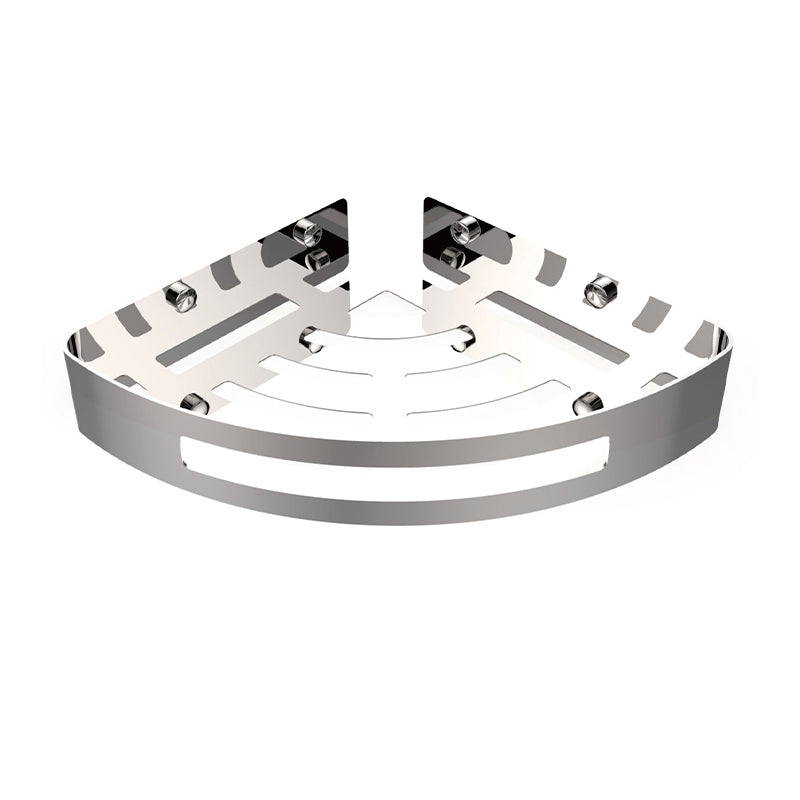 Lisslune | Polished Chrome Modern Bathroom Accessory Set Stainless Steel Triangular Bath Shelf