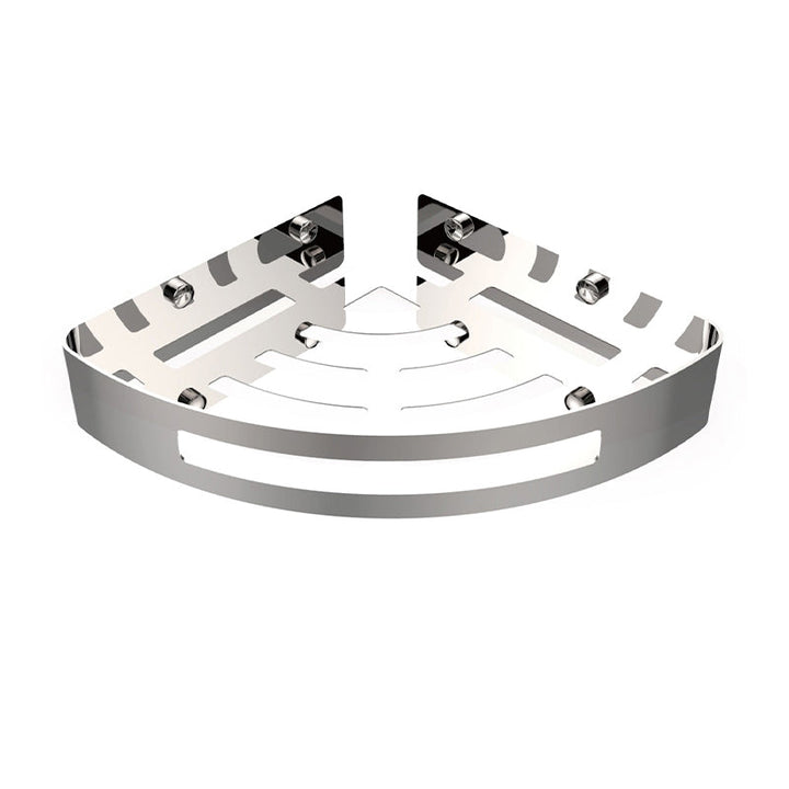 Lisslune | Polished Chrome Modern Bathroom Accessory Set Stainless Steel Triangular Bath Shelf
