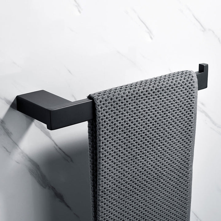 Lisslune | 5-piece Modernism Bath Accessory Set in Matte Black Stainless Steel