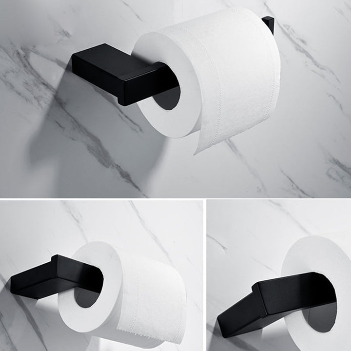 Lisslune | 5-piece Modernism Bath Accessory Set in Matte Black Stainless Steel
