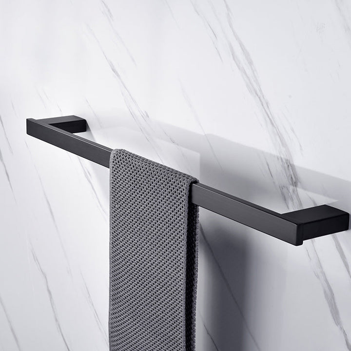 Lisslune | 5-piece Modernism Bath Accessory Set in Matte Black Stainless Steel