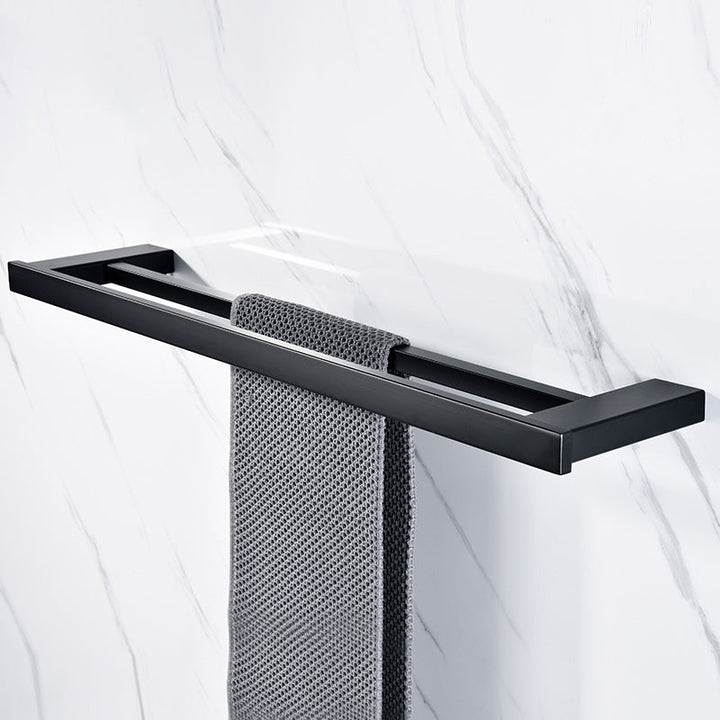 Lisslune | 5-piece Modernism Bathroom Accessory Set in Matte Black Stainless Steel