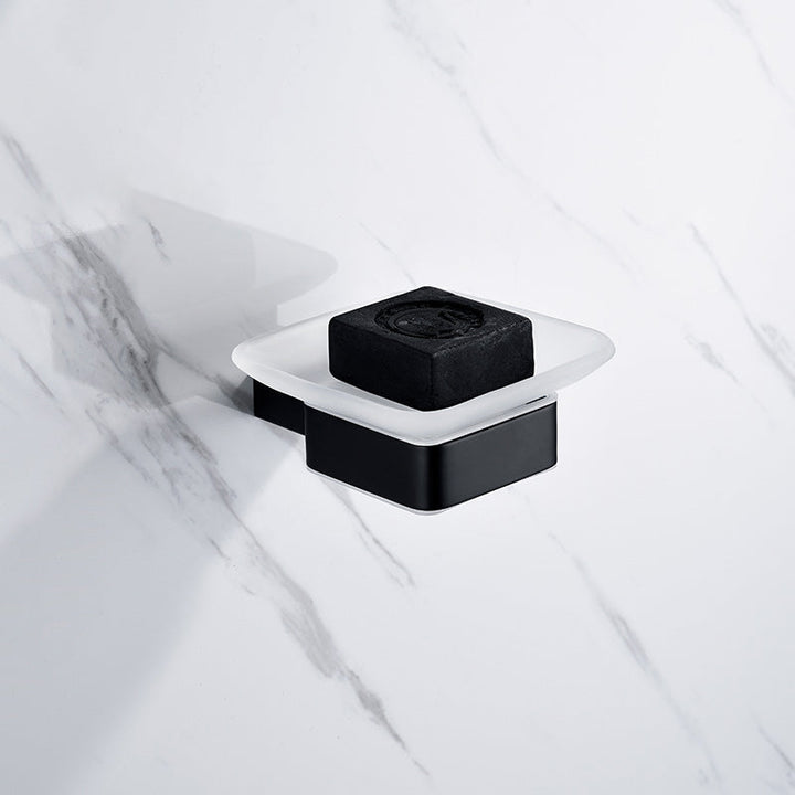 Lisslune | 5-piece Modernism Bath Accessory Set in Matte Black Stainless Steel