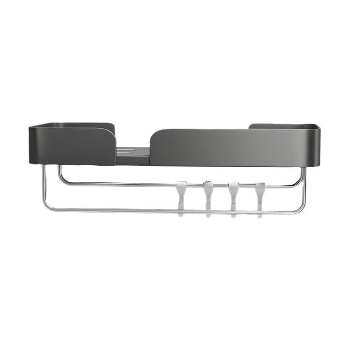 Lisslune | 3-piece modern bathroom hardware set aluminum bathroom shelf in gray