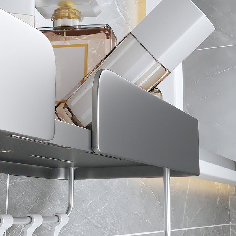 Lisslune | 3-piece modern bathroom hardware set aluminum bathroom shelf in gray
