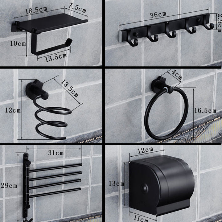 Lisslune | Modern Bathroom Accessories Hardware Set Black Accessories Hardware Set