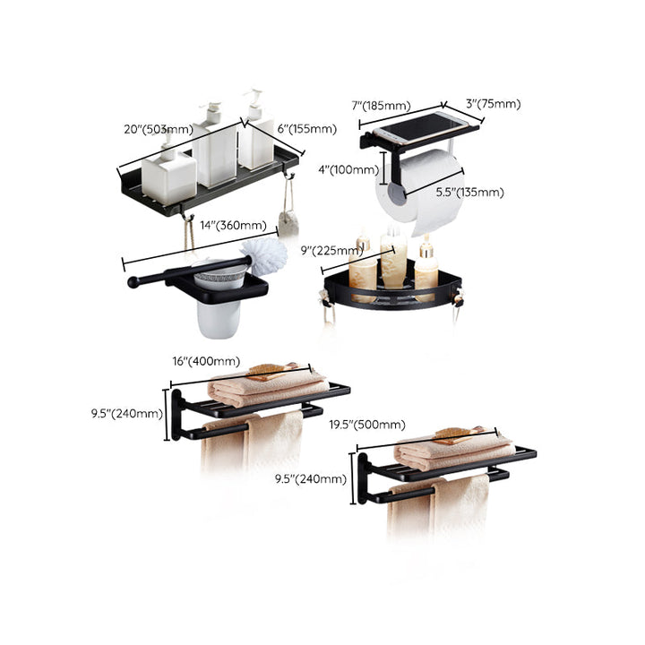 Lisslune | Modern Bathroom Accessories Hardware Set Black Accessories Hardware Set