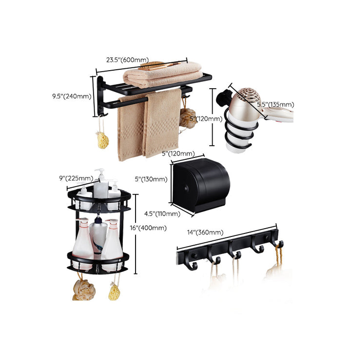 Lisslune | Modern Bathroom Accessories Hardware Set Black Accessories Hardware Set