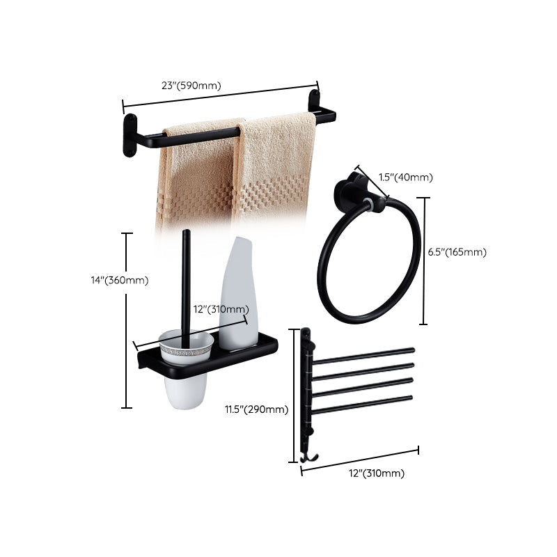 Lisslune | Modern Bathroom Accessories Hardware Set Black Accessories Hardware Set