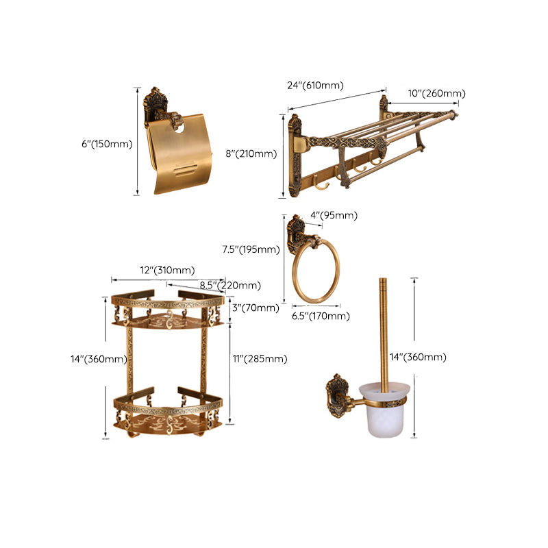 Lisslune | Brass Accessories Hardware Set Traditional Bathroom Accessories Hardware Set