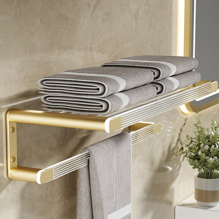 Lisslune | Modern Bathroom Accessory Set made of Gold Metal and Acrylic Bath Accessory Set