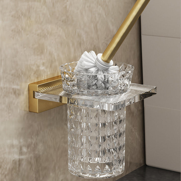 Lisslune | Modern Bathroom Accessory Set made of Gold Metal and Acrylic Bath Accessory Set