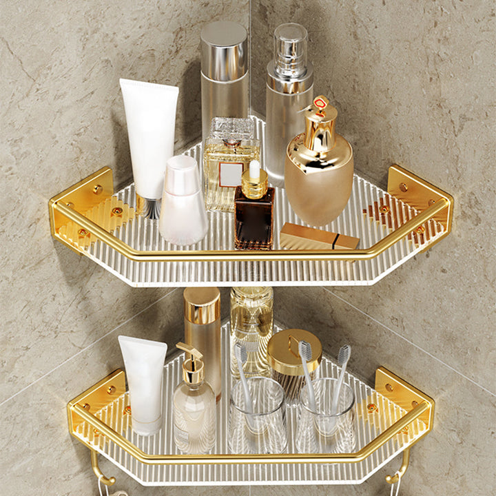 Lisslune | Modern Bathroom Accessory Set made of Gold Metal and Acrylic Bath Accessory Set