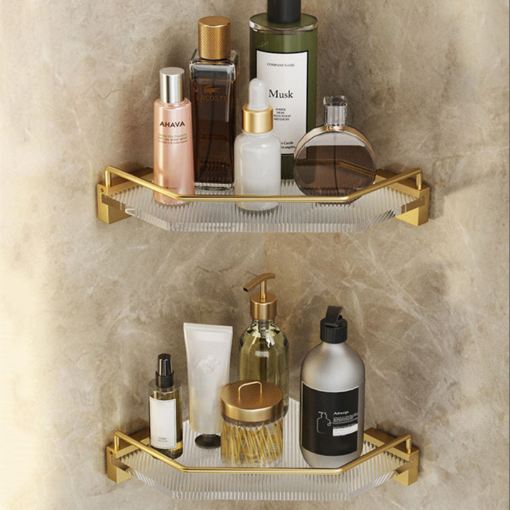 Lisslune | Modern Bathroom Accessory Set made of Gold Metal and Acrylic Bath Accessory Set